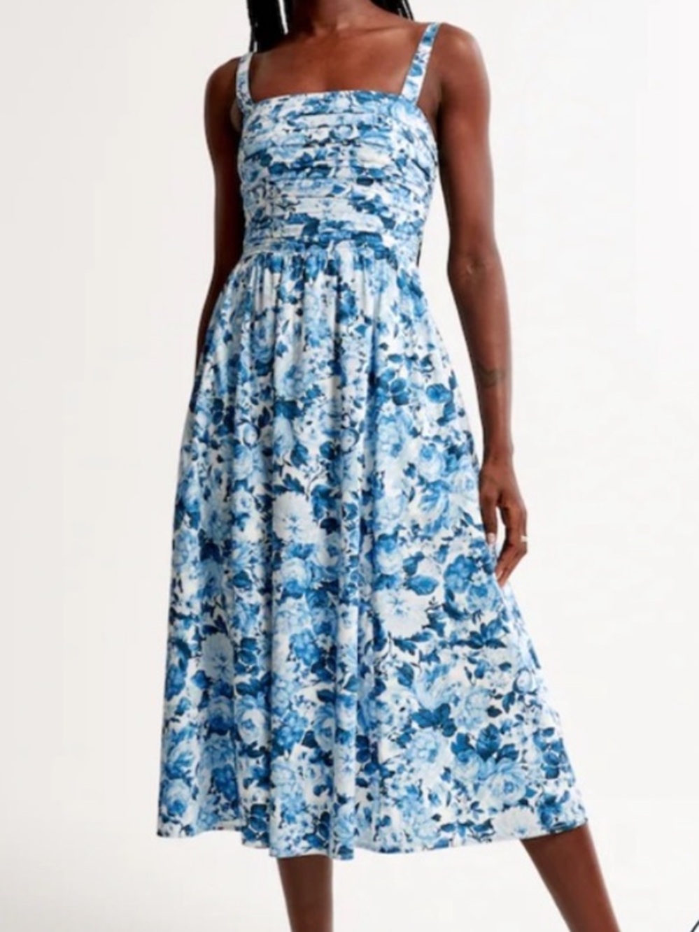 Abercrombie & Fitch Blue Floral Midi Dress